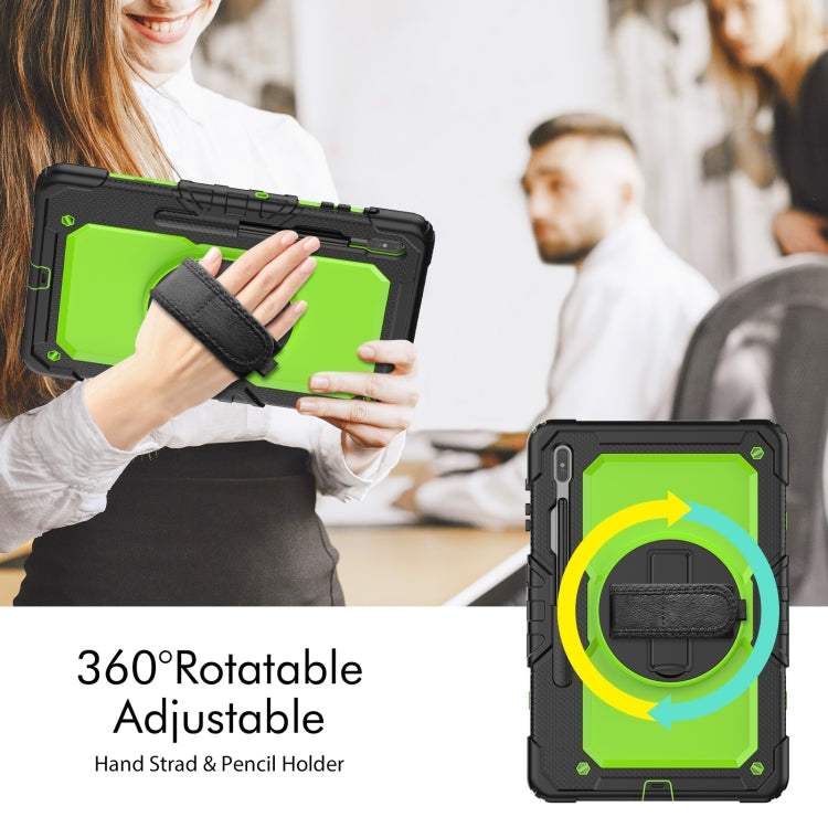 For Samsung Galaxy Tab S8+ 12.4 inch SM-X800 Silicone + PC Tablet Case(Black+Yellow Green) - Galaxy Tab S8+ Cases by buy2fix | Online Shopping UK | buy2fix