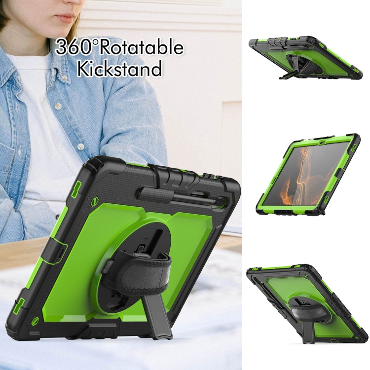 For Samsung Galaxy Tab S8+ 12.4 inch SM-X800 Silicone + PC Tablet Case(Black+Yellow Green) - Galaxy Tab S8+ Cases by buy2fix | Online Shopping UK | buy2fix