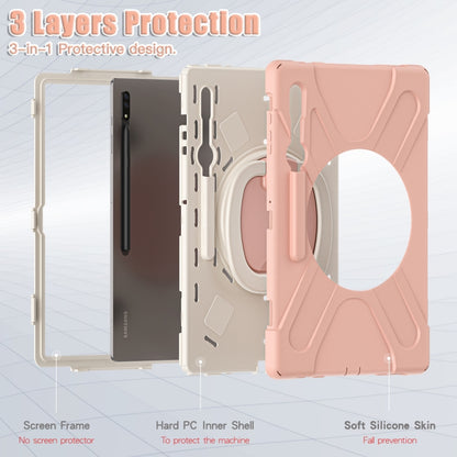 For Samsung Galaxy Tab S8 Ultra X900 Silicone + PC Tablet Protective Case(Rose Gold) - Galaxy Tab S8 Ultra Cases by buy2fix | Online Shopping UK | buy2fix