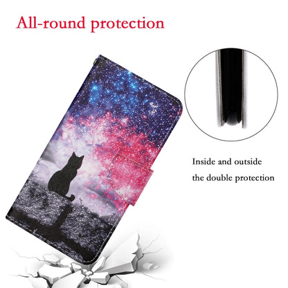 For Xiaomi Redmi 10C Colored Drawing Pattern Flip Leather Case(Star Sky Cat) - Xiaomi Cases by buy2fix | Online Shopping UK | buy2fix