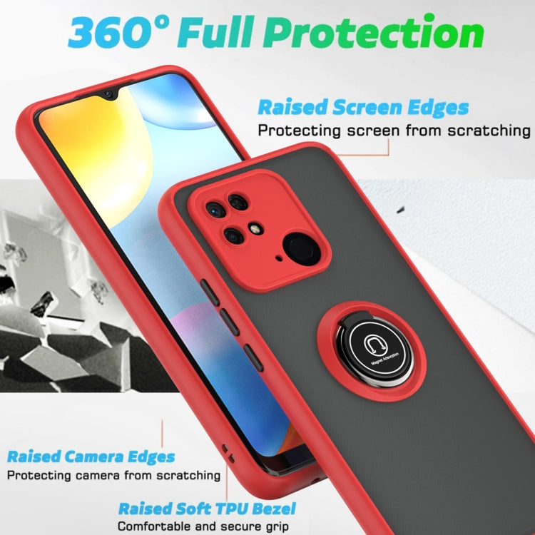 For Xiaomi Redmi 10C Q Shadow 1 Series TPU + PC Ring Holder Phone Case(Sky Blue) - Xiaomi Cases by buy2fix | Online Shopping UK | buy2fix