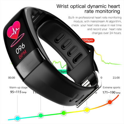 P11 Plus 0.96 inch Screen ECG+HRV Smart Health Bracelet, Support Body Temperature, Dynamic Heart Rate, ECG Monitoring, Blood Oxygen Monitor(Black) - Smart Wear by buy2fix | Online Shopping UK | buy2fix