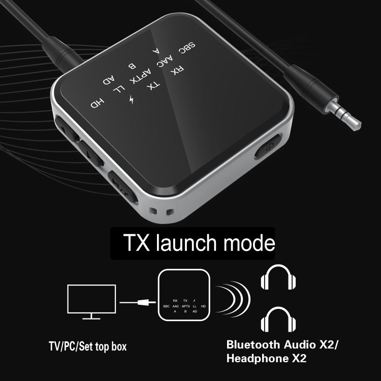 LE507 Bluetooth Receiver Transceiver Adapter(Black) - Apple Accessories by buy2fix | Online Shopping UK | buy2fix
