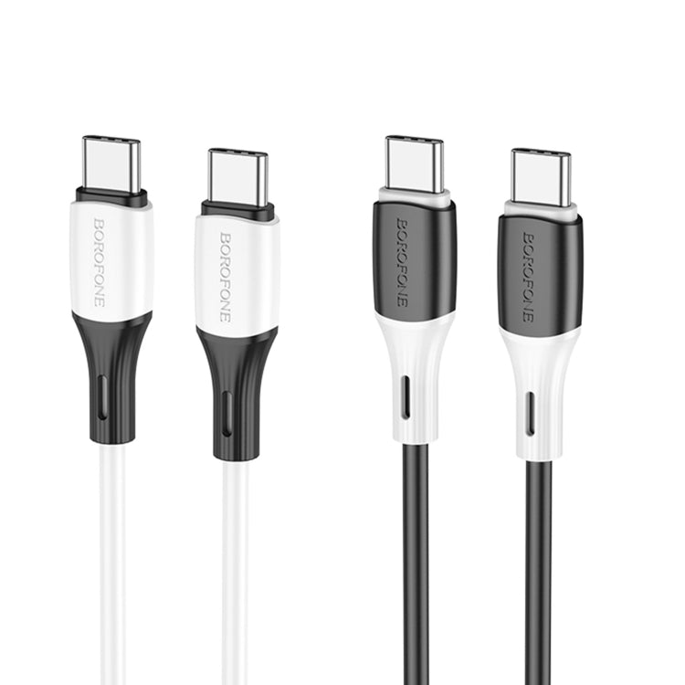 Borofone BX79 Type-C / USB-C to Type-C / USB-C 60W Silicone Sync Data Charging Cable, Length: 1m(White) -  by Borofone | Online Shopping UK | buy2fix