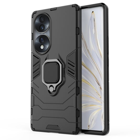 For Honor 70 5G Shockproof PC + TPU Phone Case with Magnetic Ring Holder(Black) - Honor Cases by buy2fix | Online Shopping UK | buy2fix
