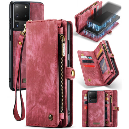 For Galaxy S20 Plus CaseMe Detachable Multifunctional Horizontal Flip Leather Case, with Card Slot & Holder & Zipper Wallet & Photo Frame(Red) - Samsung Accessories by CaseMe | Online Shopping UK | buy2fix