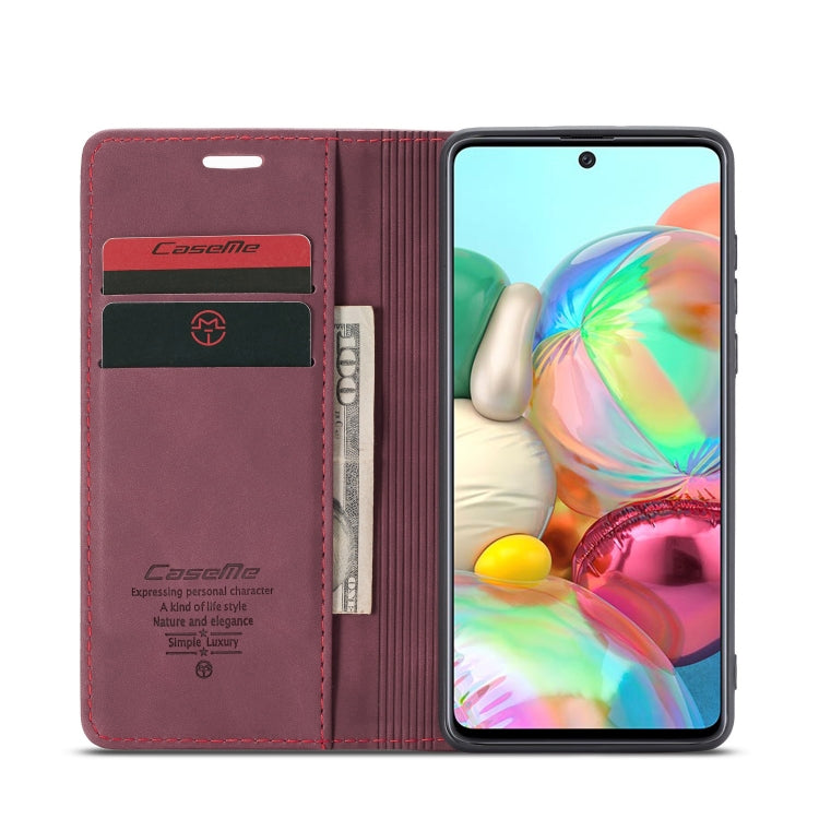 For Galaxy A71 CaseMe Multifunctional Horizontal Flip Leather Case, with Card Slot & Holder & Wallet(Wine Red) - Samsung Accessories by CaseMe | Online Shopping UK | buy2fix