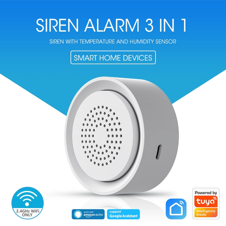 NEO NAS-AB03WT WiFi USB Siren Alarm with Temperature & Humidity Sensor - Others Alarm by NEO | Online Shopping UK | buy2fix