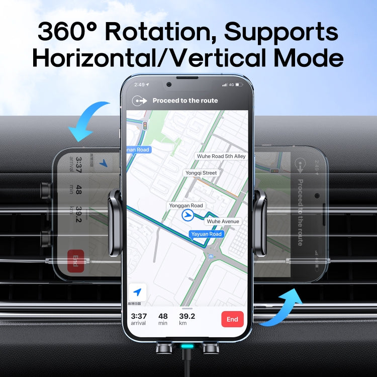 JOYROOM JR-ZS245 Car Air Outlet 15W Wireless Charger Phone Holder(Black) - Wireless Charger Holders by JOYROOM | Online Shopping UK | buy2fix