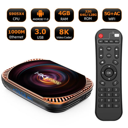 MECOOL HK1RBOX X4 4K TV Box, Android 11 Amlogic S905X4 CPU with RC 4GB+64GB(UK Plug) - Consumer Electronics by MECOOL | Online Shopping UK | buy2fix