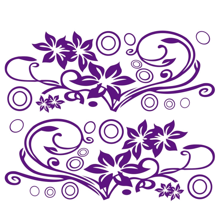 2 PCS/Set D-75 Flower Vine Pattern Car Modified Decorative Sticker(Purple) - In Car by buy2fix | Online Shopping UK | buy2fix