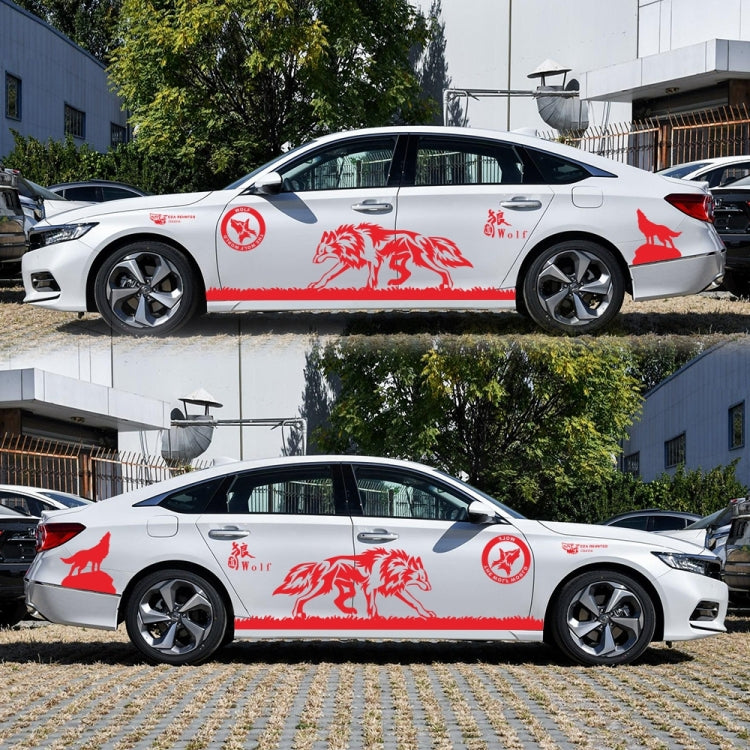 2 PCS/Set D-180 Wolf Totem Pattern Car Modified Decorative Sticker(Red) - In Car by buy2fix | Online Shopping UK | buy2fix