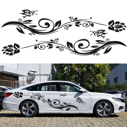 2 PCS/Set D-251 Butterfly Love Flowers Pattern Car Modified Decorative Sticker(Red) - In Car by buy2fix | Online Shopping UK | buy2fix