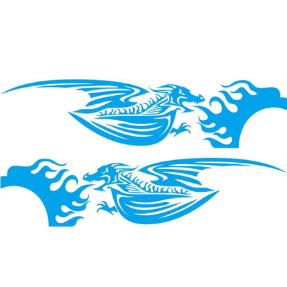 2 PCS/Set D-489 Fire-breathing Dragon Pattern Car Modified Decorative Sticker(Blue) - In Car by buy2fix | Online Shopping UK | buy2fix