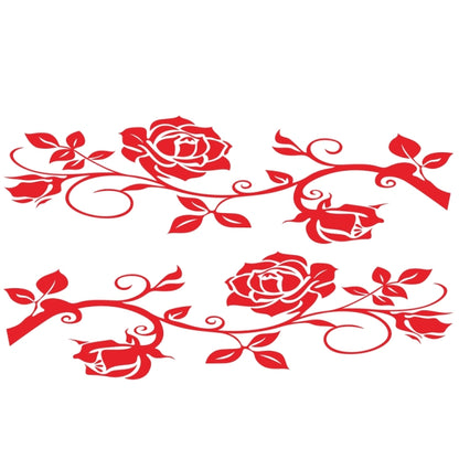 2 PCS/Set D-545 Rose Pattern Car Modified Decorative Sticker(Red) - In Car by buy2fix | Online Shopping UK | buy2fix
