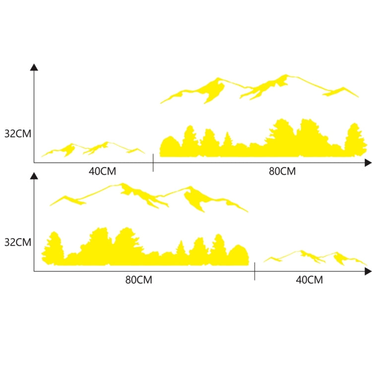 2 PCS/Set D-684 Mountain Totem Pattern Car Modified Decorative Sticker(Yellow) - In Car by buy2fix | Online Shopping UK | buy2fix