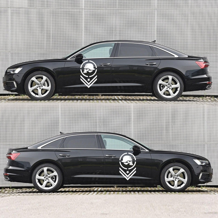 2 PCS/Set D-739 Skull Pattern Car Modified Decorative Sticker(White) - In Car by buy2fix | Online Shopping UK | buy2fix