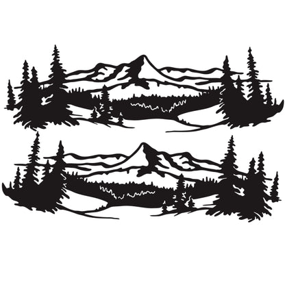 2 PCS/Set D-957 Mountains Pattern Car Modified Decorative Sticker(Black) - In Car by buy2fix | Online Shopping UK | buy2fix