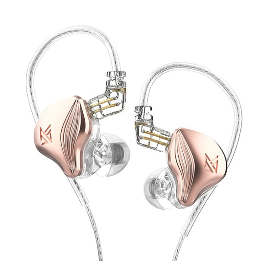 KZ-ZEX 1.2m Electrostatic Dynamic In-Ear Sports Music Headphones, Style:Without Microphone(Rose Gold) - In Ear Wired Earphone by KZ | Online Shopping UK | buy2fix