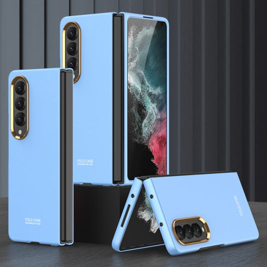 For Samsung Galaxy Z Fold4 GKK Ultra-thin Electroplating Lens Frame Phone Case(Blue) - Galaxy Z Fold4 5G Cases by GKK | Online Shopping UK | buy2fix
