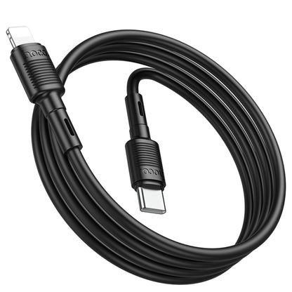 hoco X83 20W USB-C / Type-C to 8 Pin Victory PD Charging Data Cable，Length：1m(Black) - 2 in 1 Cable by hoco | Online Shopping UK | buy2fix