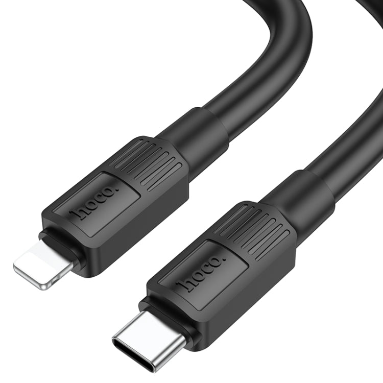 hoco X84 20W USB-C / Type-C to 8 Pin Solid PD Charging Data Cable，Length：1m(Black) - Normal Style Cable by hoco | Online Shopping UK | buy2fix