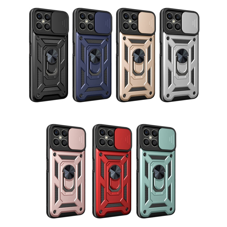 For Honor X8 Sliding Camera Design TPU + PC Phone Case(Rose Gold) - Honor Cases by buy2fix | Online Shopping UK | buy2fix