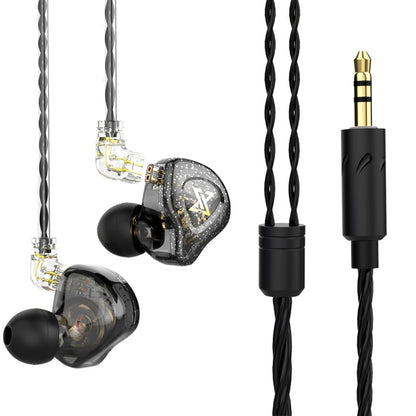 QKZ AK6 MAX In-ear Dynamic Subwoofer Wire-controlled Earphone, Version:Standard Version(Transparent Black) - In Ear Wired Earphone by QKZ | Online Shopping UK | buy2fix