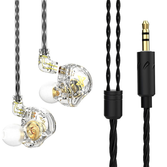 QKZ AK6 MAX In-ear Dynamic Subwoofer Wire-controlled Earphone, Version:Standard Version(Transparent White) - In Ear Wired Earphone by QKZ | Online Shopping UK | buy2fix