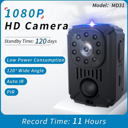 MD31 Mini 1080P HD Camcorder Night Vision PIR Motion Action Micro Camera(Black) - Security by buy2fix | Online Shopping UK | buy2fix