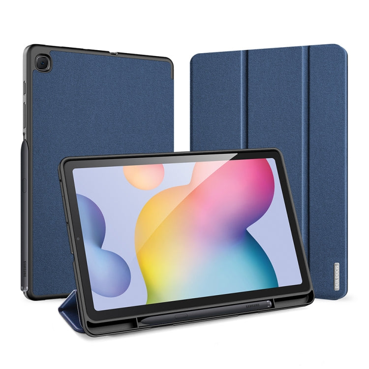 For Galaxy Tab S6 Lite 10.4 inch / S6 Lite 2024 DUX DUCIS Domo Series Horizontal Flip Magnetic PU Leather Case with Three-folding Holder & Pen Slot & Sleep / Wake-up Function(Blue) - Tab S6 Lite P610 / P615 by DUX DUCIS | Online Shopping UK | buy2fix