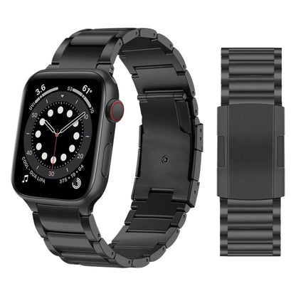 Titanium Alloy Watch Band For Apple Watch Series 9&8&7 41mm / SE 3&SE 2&6&SE&5&4 40mm / 3&2&1 38mm(Black) - Watch Bands by buy2fix | Online Shopping UK | buy2fix