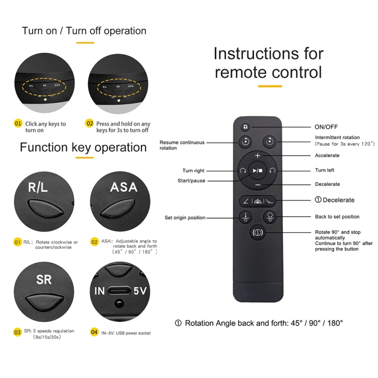 3 in 1 Remote Electric Rotating Display Stand Turntable(White) - Camera Accessories by buy2fix | Online Shopping UK | buy2fix