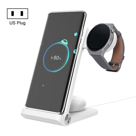 NILLKIN NKT12 3-in-1 Wireless Charger with Huawei Watch Charger, Plug Type:US Plug(White) - Apple Accessories by NILLKIN | Online Shopping UK | buy2fix