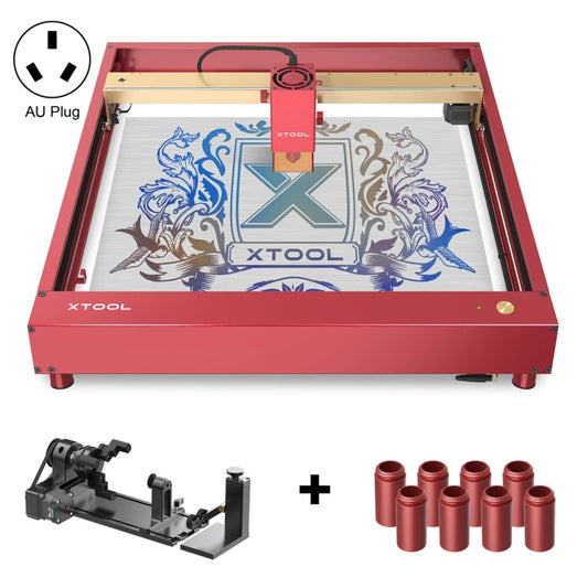 XTOOL D1 Pro-20W High Accuracy DIY Laser Engraving & Cutting Machine + Rotary Attachment + Raiser Kit, Plug Type:AU Plug(Golden Red) - DIY Engraving Machines by XTOOL | Online Shopping UK | buy2fix