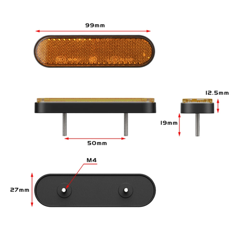 2 PCS 24LED Reflector Brake Light Turn Signal Light(White Shell White Light) - In Car by buy2fix | Online Shopping UK | buy2fix