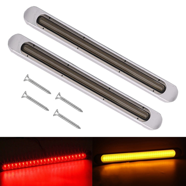 2 PCS 72LEDs Two-color Brake Turn Tail Light(Smoked Shell Red Light + Flowing Yellow Light) - In Car by buy2fix | Online Shopping UK | buy2fix