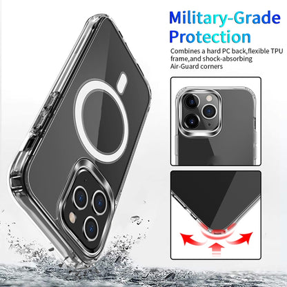 For iPhone 14 Pro Max Magsafe Magnetic Four Corner Airbags Phone Case (Transparent) - iPhone 14 Pro Max Cases by buy2fix | Online Shopping UK | buy2fix