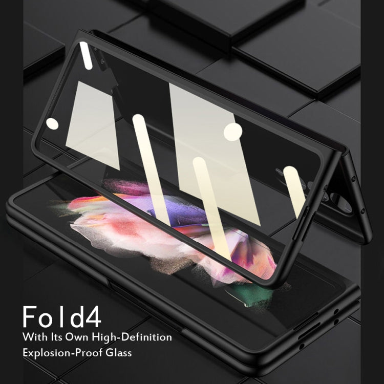 For Samsung Galaxy Z Fold4 5G GKK Litchi Texture Card Slot Phone Case(Grey) - Samsung Accessories by GKK | Online Shopping UK | buy2fix