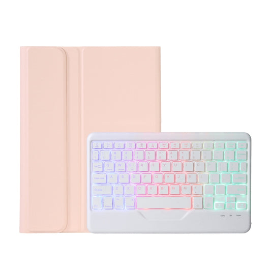 OP11-BS Lambskin Texture Ultra-thin Bluetooth Keyboard Leather Case with Backlight For OPPO Pad 11 inch(Pink) - Others Keyboard by buy2fix | Online Shopping UK | buy2fix