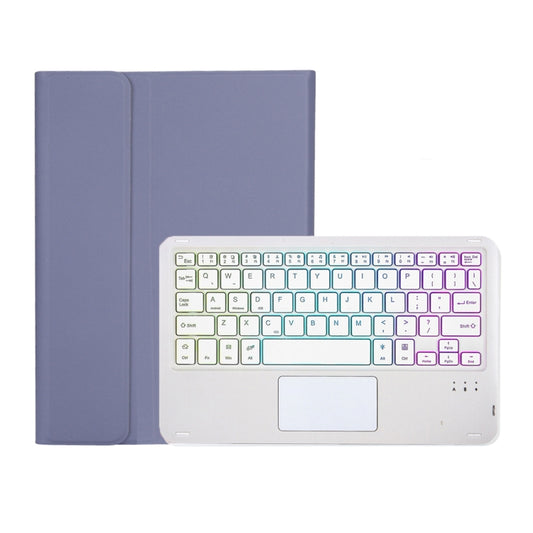 OP12-AS Lambskin Texture Ultra-thin Bluetooth Keyboard Leather Case with Touchpad & Backlight For OPPO Pad Air 10.4 inch(Purple) - Others Keyboard by buy2fix | Online Shopping UK | buy2fix