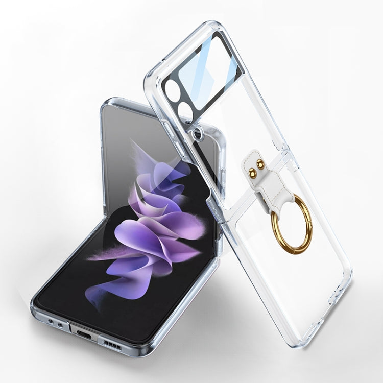 For Samsung Galaxy Z Flip4 GKK Integrated Electroplating Phone Case with Ring(Transparent) - Galaxy Z Flip4 5G Cases by GKK | Online Shopping UK | buy2fix