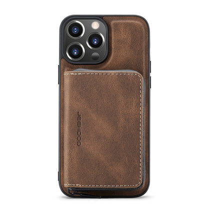 For iPhone 14 Pro Max JEEHOOD Magnetic Zipper Wallet Leather Phone Case (Brown) - iPhone 14 Pro Max Cases by JEEHOOD | Online Shopping UK | buy2fix