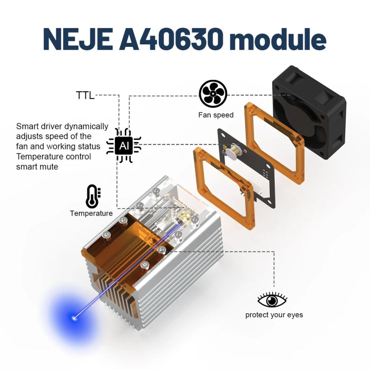 NEJE A40630 7.5W 450nm Laser Engraver Module Kits - Consumer Electronics by NEJE | Online Shopping UK | buy2fix