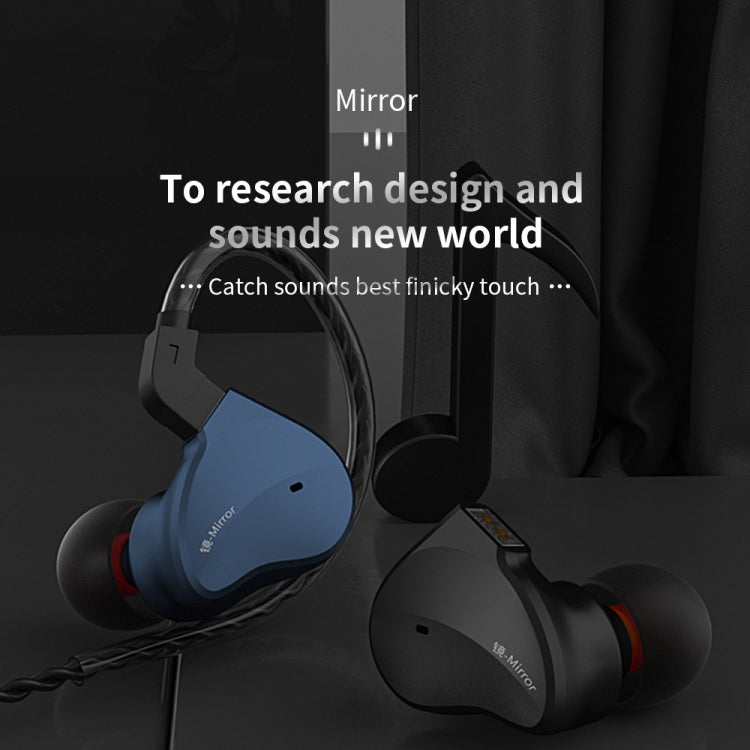 CVJ Mirror Hybrid Technology HiFi Music Wired Earphone With Mic(Blue) - In Ear Wired Earphone by CVJ | Online Shopping UK | buy2fix