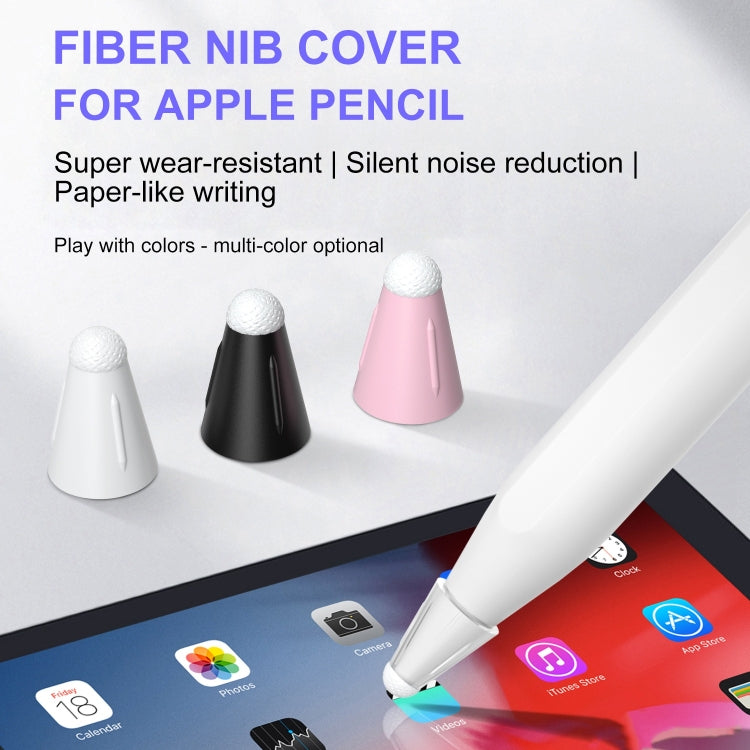 8 PCS / Set Fiber Texture Nib Protector For Apple Pencil(Pink) - Pencil Accessories by buy2fix | Online Shopping UK | buy2fix