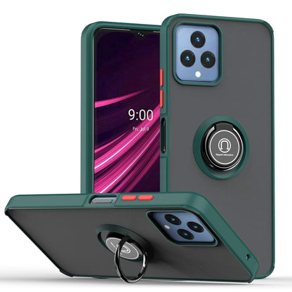 For T-Mobile REVVL 6 5G Q Shadow 1 Series TPU + PC Phone Case with Ring(Dark Green) - More Brand by buy2fix | Online Shopping UK | buy2fix