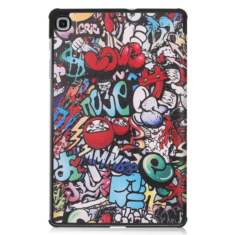 For Samsung Galaxy Tab S6 Lite P610 10.4 inch Colored Drawing Horizontal Flip Leather Case, with Three-folding Holder(Graffiti) - Samsung Accessories by buy2fix | Online Shopping UK | buy2fix