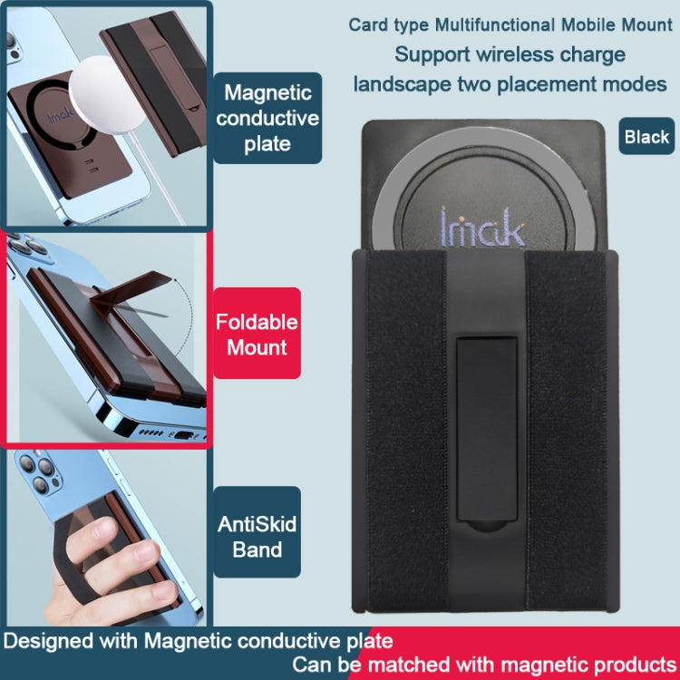 imak MagSafe Wireless ChargingCard-type Multi-function Mobile Phone Holder(Black) - Lazy Bracket by imak | Online Shopping UK | buy2fix