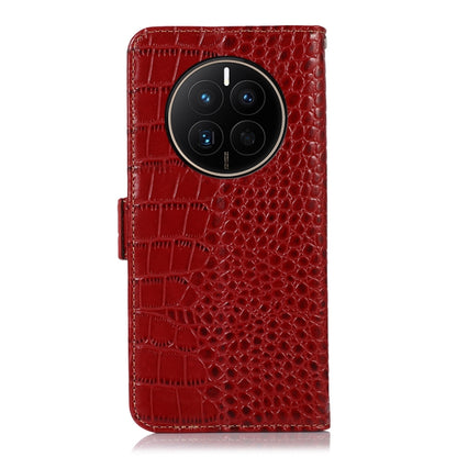 For Huawei Mate 50 Crocodile Top Layer Cowhide Leather Phone Case(Red) - Huawei Cases by buy2fix | Online Shopping UK | buy2fix